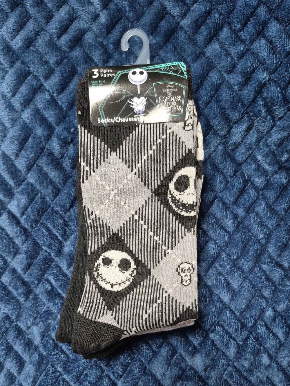 Disney The Nightmare Before Christmas Jack Skellington 3 Pairs Of Socks, New